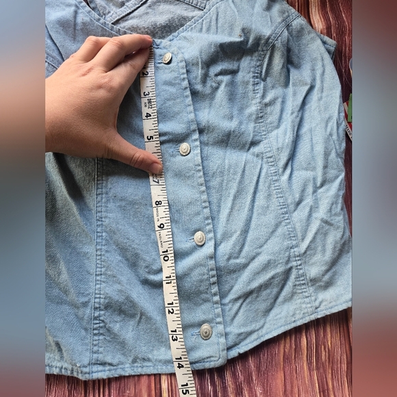 Vintage Roper Light Blue Button-Down Women's Top Sleevelesa - Picture 5 of 5